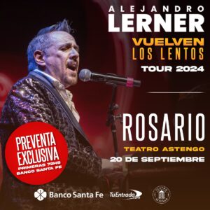 Alejandro Lerner Instagram - [PREVENTA EXCLUSIVA 72HS BANCO SANTA FE] 
💜 VUELVEN LOS LENTOS • TOUR 2024 • Atención ROSARIO y SANTA FE CAPITAL

Allí estaremos con toda la banda! 
RESERVÁ tu lugar! 

✅ ROSARIO 20/9 • Teatro Astengo 
Tickets en @tuentrada 

✅ STA FE CAPITAL 21/9 • HUB
Tickets en @ticketwayoficial 

🔥Preventa exclusiva con Banco Santa Fe 9 cuotas sin interés! 🔥

#AlejandroLerner #VuelvenLosLentos  #Rosario #SantaFe