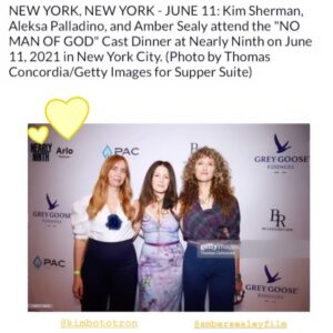 Aleksa Palladino Instagram - There could not have been a better bunch of people to make a film with during quarantine. Each person brought such artistry and depth to this project and I am proud to be a part of it. Thanks to @tribeca for giving us the night to celebrate and actually see each other with out our masks on. 😊 @kimbototron @whalenlisa @ambersealeyfilm @nicanrobinson  @spectrevision @silvascope