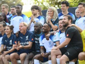 Alex Brooker Instagram - Another amazing week @socceraid! Over £14 million raised and it was a privilege to be involved again. Loved every second spent alongside so many brilliant people. I desperately wish my body allowed me to contribute more in the game but still loved getting megged by @luisnani and @robbiekeane 😂😂 Hope I can do it all again next year! #socceraid