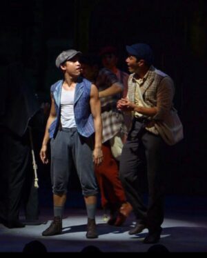 Alex Diaz Instagram - As we approach the opening night of #BarBoysANewMusical I couldn’t help but reflect on my debut in theatre with @9wtonline as #racetrackhiggins in #Newsies. 

The physical stamina we had to develop in order to sing live while doing these stunts was insane as well as all the styles of dance we learned.

6 years later, I’m back as a law student in the all-original filipino musical #BarBoys by @barefootcollab (Originally by @kipoebanda)

Although also demanding in its own way, this musical definitely is a beautiful story and we can’t wait to show you what its all about! 

Our opening weekend is sold out. Grab tickets while you can and together let’s cross that line!
Photo credit: Googleygooeys.com