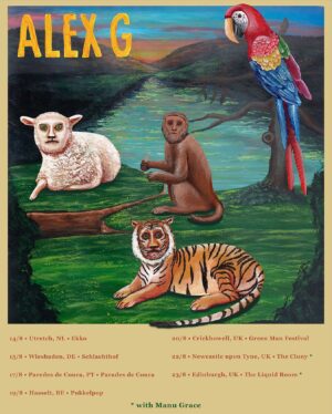 Alex G Instagram - just announced some uk/eu dates in august. tix at sandyalexg.com

artwork by Kyle Schwander