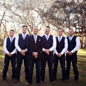 Alex Kompothecras Instagram - I'm honored to have been one of the best men in your wedding Chad. You're truly one of the best guys I've ever met and I'm excited to see what the future holds for you and Tess. #cheersbrother #badchad ❤️💪🏻