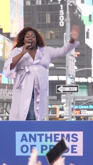 Alex Newell Instagram - Celebrating #Pride weekend with @thealexnewell independently owning the #AnthemsOfPride concert in Times Square yesterday. 🏳️‍🌈