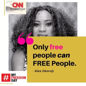 Alex Okoroji Instagram - Fun Facts #2: In March 2019 (2 years ago) - I was introduced on a 3-Day Live broadcast on CNN International (Not CNN Africa but International) Lol. 😆😍

📍On CNN Newsroom Day 1 (March 12) by CNN Anchor, John Vause and Day 2 (March 13) by CNN Anchor, Rosemary Church and Day 3 (March 14) by anchor, George Howell.

👉 I collaborated with CNN International 3 years in a row. Was invited to participate in the CNN Freedom Project (2018, 2019 and 2020). 🙌🏽🙌🏽

👉 If you know me, you know that FREEDOM is my Jam. Heck “Freedom 90” by George Michael is one of my favorite songs. 😍😍Everything I teach and share about ‘The Naked Philosophy’ helps you develop a freedom mindset… because freedom is the ANTIDOTE to Fear - the #1 Self Sabotaging emotion of all.

😍 So grateful they shared my Freedom Day Message with the world. (Still gives me goosies , can’t lie)🙏🏾🙏🏾🙌🏽

👉 It was really an honor to add my voice to CNN's Freedom Project, a March 14 Yearly Global Campaign tagged #MyFreedomDay to sensitize the world on Modern Day Slavery and Human Trafficking, plus what it means to be Free. Each year CNN asks Celebrities, Students and Influencers around the World to answer the important question "What Makes You Feel Free".

✅ Slide 3 and 4 contains Screenshot of the Live TV Transcripts from CNN’s website. 

I think I wrote a blog post connected to this 2 years ago. You can find it on my website if you missed catching it on TV or Social Media.💕

💃 Definitely an experience I’m very proud of.

#AlexOkoroji 
#QueenofExpression #funfacts
