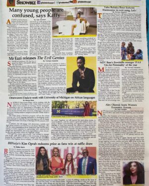Alex Okoroji Instagram - Featured in today's SHOWBIZ section, page 19 of The Nation Newspaper along with news about the upcoming @wefwestafrica in December and the G100 West Africa Meetings.

Slide 1: Photo of Newspaper Story
Slide 2: Screenshot of the Online Version
Slide 3:  Another Screenshot 

If you missed it from the newspaper vendors nationwide, you can also read the full article online via the 🔗 in bio.

Special thanks to entertainment journalist, Sam Anokam for the feature.🙏🏾🙏🏾

#grateful #alexokoroji #queenofexpression #press #media #feature #showbiz #wef #wefwestafrica #event