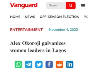 Alex Okoroji Instagram - Yesterday, I was featured in NOLLYNOW - the Entertainment Section, page 19 of Saturday Vanguard Newspaper along with story of the upcoming @wefwestafrica which is happening 13-15 December 2023 preceded by the G100 West Africa Meetings (11-12 December 2023)

So grateful to these entertainment journalists, Benjamin Njoku (Vanguard) and Sam Anokam (The Nation) for also covering stories about my work with Women Economic Forum (WEF), G100, WICCI and all the upcoming events in December.

🎭 For my AME Women, there is a VIP Plenary Session on Day 1: “Amplifying Women’s Influence for a Resilient Future in Art, Media & Entertainment” at WEF West Africa 2023. It is one of the 6 Panels on Day 1.

This landmark event will feature 200  Speakers and 18 VIP Plenary Sessions across 3 days.

➡️ Slide 1: Screenshot of Top Stories

➡️ Slide 2: Vanguard Feature (Print Issue)

➡️ Slide 3: Vanguard Feature (Online Version)

If you missed it from your newspaper vendors nationwide, you can also read the article online via the 🔗 in bio.

#alexokoroji #queenofexpression #entertainment #media #press #g100 #women #womenempowerment #wef #wefwestafrica #conference #growth #womenleaders #womeninleadership #womeninbusiness 
#womeninart #womeninentertainment