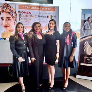 Alex Okoroji Instagram - 💖 Meet some of our dazzling WEF West Africa Organizing Committee comprising of G100 and WICCI leaders at the Global Press Conference for the upcoming 107th Edition of WEF which held on Thursday, 26th October 2023 at the Lagos Oriental Hotel to kick off the December event.

From Left to Right 👇🏽

1️⃣ Shweta Srivastava (Director of Logistics for WEF West Africa and Secretary, WICCI Nigeria-India Business Council)

2️⃣ Dr. Alex Okoroji (President, WEF West Africa, G100 Global Chair - Media Arts & Communication and President, WICCI Nigeria-India Business Council)

3️⃣ Dr. Carolyna Hutchings (Director of Award, WEF West Africa, Vice President, WICCI Nigeria-India Business Council and Global Advisory Council Member, G100-MAC) 

4️⃣ Noela Uguwu (G100 Nigeria Country Chair for Intercultural Dialogue)

Dress Code: Black with a touch of Gold for G100 and Pink Scarfs for WICCI.😍😍

Cc @alexokoroji @carolynahutchingshomes @shweta_lag @noelaugwu @wiccinigeria
@womenecoforum @harbeenarora
@g100mediaarts @g100_wefleader

#wef #wefwestafrica #conference #womenleaders #womeninbusiness #women #G100 #wicci #wiccinigeria #queen #beauty #bossbabes #womenempowerment #press