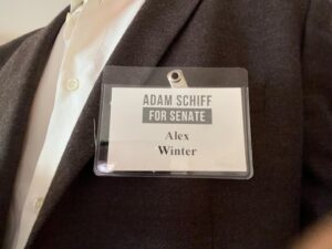 Alex Winter Instagram - Good day at the house fundraising for our future Senator. Seeing @repadamschiff speak is a good shot of hard truth chased with abundant hope. Vote!