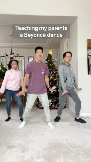 Alex Wong Instagram - HAPPY FATHERS DAY! This is one of my favorite videos of my Dad 😂 He is always so game to do these videos with me 🕺 Don’t forget, he “SPINS EVERYDAY” 😂 Sorry I punched you 😂🤣 #dance #parentsdancing