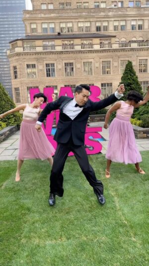 Alex Wong Instagram - 10 points if you can identify this dance 😜 
@sarahbeymer @_aubreebnelson_ 
.
.
DC: @margueritederricks 
#marvelousmsmaisel #pslchallenge #dance #performingarts