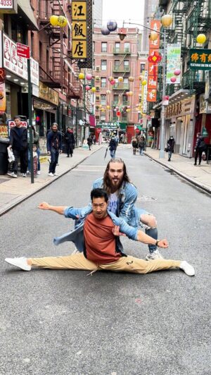 Alex Wong Instagram - Straight from SYTYCD to the streets of Chinatown! 😆🕺Living my ballroom dance dreams with @romanevinchany 😂