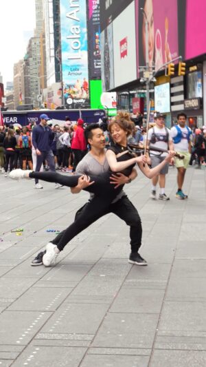 Alex Wong Instagram - Wait for the bike. #timesquare #nyc #ballet #violin 📸 by @asteverson