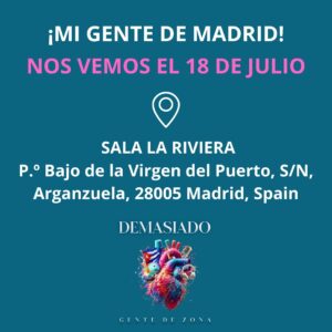 Alexander Delgado Instagram - ¡Mi gente de Madrid! Ya falta muy poco para vernos 🔥 😎 Este 18 de Julio nos vemos en “LA SALA RIVIERA! Va a estar increíble 🔥 

 Tickets 🎟️: www.gdzoficial.com, en ticketmaster o en el @elcorteingles 

¡Los esperamos! 

#GenteDeZona #GenteDeZonaEnMadrid #Madrid #DemasiadoEuropeTour