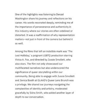 Alexandra Grey Instagram - Embracing Our Stories…. My experience attending my first @americanblackfilmfestival on behalf of @glaad 🖤 I Love Us! 

Read the full article:  https://glaad.org/embracing-our-stories-reflections-from-the-american-black-film-festival/

Photo cred: @ylvaerevall
