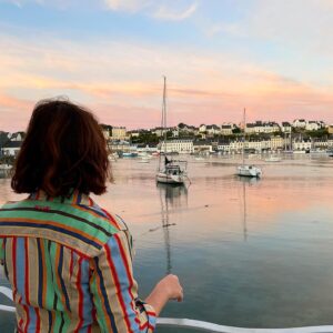 Alexandra Roach Instagram - Sunrise walks with le bèbè to the boulangerie - celebrating that she slept through the night for the first time with a warm croissant and this view. 👌🏼🇫🇷 Feels so good to travel again 💕