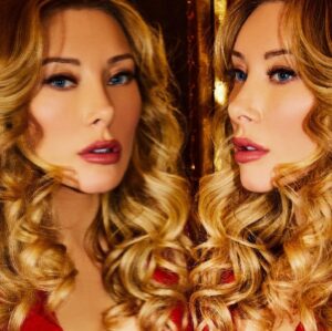 Alexandra Vino Instagram - #justthetwoofus it’s you and yourself. The competition is within yourself. To be better today than you were yesterday… one day at a time. 
#twinning with the talented @antoineverglas 
For @maximmag 
HMU @lucie_hair_mua 
Gorgeous styling with @alicia.rosato 
Wearing @prada @agentprovocateur 
💋🌹💋🎈❣️🎁🍒💄👠🍄