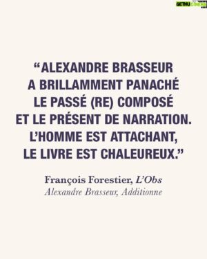 Alexandre Brasseur Instagram - Merci aux journalistes, merci aux médias, merci à Plon et surtout merci à vous.
#Additionne un récit pour l’été 🔆