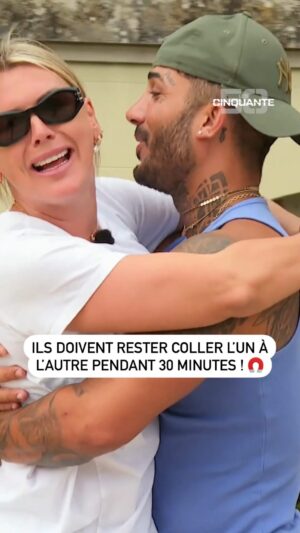 Alexandre Giudi Instagram - "Colle-toi plus !" 😡 
Les joueurs remportent 500€ pour la cagnotte s’ils s’enlacent pendant 30 minutes sans se décoller... pour le plus grand plaisir d’ @amelieofficieloff ! 🫂⏱ 
 
🎭 #Les50, du lundi au vendredi à 19:50