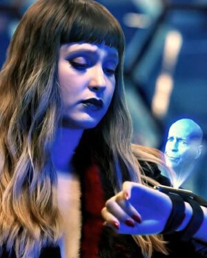 Alexia Fast Instagram - Have you seen my film Apex yet? I play the game master. Fun fact, I had a british accent for this film and was seen as a hologram.