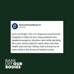 Alexis McGill Johnson Instagram - The U.S. Supreme Court had the opportunity to make clear that federal law requires access to abortion in an emergency, regardless of a state’s abortion ban — and they chose not to. 

They failed us again. This fight isn’t over.