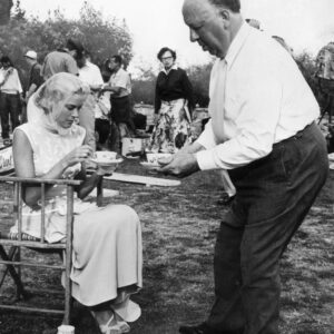 Alfred Hitchcock Instagram - Tea time! Alfred Hitchcock and Grace Kelly take a break for some afternoon refreshments on the set of To Catch A Thief.
.
.
.
 #alfredhitchcock #alfredhitchcockpresents #hitchcock #director #bestdirector #suspense #masterofsuspense #hollywood #thriller #film #filmgeek #classicfilm #cinema #instacinema #classiccinema #movies #bestmovies #classicmovies #gracekellly #alfredhitchcockmovies