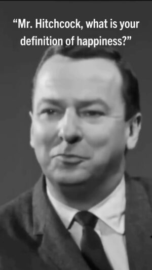 Alfred Hitchcock Instagram - Alfred Hitchcock shares his definition of happiness in a 1964 interview, “A Talk with Alfred Hitchcock,” from the CBC television series Telescope with host-director Fletcher Markle.
.
.
.
#alfredhitchcock #alfredhitchcockpresents #hitchcock #director #bestdirector #suspense #masterofsuspense #thriller #film #filmgeek #classicfilm #cinema #classiccinema #movies #moviebuff #bestmovies #classicmovies #alfredhitchcockmovies #reels #reelsinsta #reelsvideo #reelsofinstagram