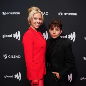 Ali Liebert Instagram - Amazing night at @glaad awards in nyc last night celebrating two nominations for @hallmarkchannel movies featuring queer performers & queer storylines at the forefront! Ours, Friends and Family Christmas starring @humberly and myself directed by Anne Wheeler and @jonathandbennett's Cherry Lane directed by @gailharvey.  Two years in a row I've been lucky enough to have a nominated movie at the @glaad awards and just saying...I'd love this to be a yearly tradition.  Thank you @hallmarkchannel & @glaad 
#representationmatters ❤️

Also...how handsome is my date? 
@donia.kash 

thank you incredible glam team ✨
Styling: @sarahdanniels 
Face: @tarapagliara 
Hair: @jacobgeraghty