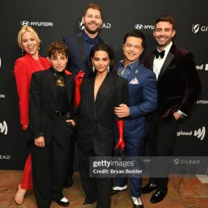 Ali Liebert Instagram - Amazing night at @glaad awards in nyc last night celebrating two nominations for @hallmarkchannel movies featuring queer performers & queer storylines at the forefront! Ours, Friends and Family Christmas starring @humberly and myself directed by Anne Wheeler and @jonathandbennett's Cherry Lane directed by @gailharvey.  Two years in a row I've been lucky enough to have a nominated movie at the @glaad awards and just saying...I'd love this to be a yearly tradition.  Thank you @hallmarkchannel & @glaad 
#representationmatters ❤️

Also...how handsome is my date? 
@donia.kash 

thank you incredible glam team ✨
Styling: @sarahdanniels 
Face: @tarapagliara 
Hair: @jacobgeraghty