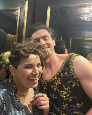 Ali Liebert Instagram - To be the proudly queer director of a @glaad nominated movie and to spend the weekend in nyc with some of my favorite humans and be dripping in sparkles and hear @idinamenzel sing Defying Gravity....it is a memory that I will cherish forever!! To learn more about the lifesaving work that @sarahkateellis and her @glaad teams are working on right now was also incredibly inspiring.  If you can donate to @glaad or join in on the work they are doing - please do! We cannot be erased and the time is now. 
Thank you SO MUCH @hallmarkchannel @mrsjp24 @devika.marie @maddogdunbar @jonathandbennett for having me as your captain.  Directing #TheHolidaySitter with EP/Star - my muse forever  @jonathandbennett and meeting the gorgeous and talented @georgekrissa was one of the most hilarious and meaningful  experiences I've ever had on set. 
We didn't win but we are still winners baby. This movie about two gay men who fall in love was seen by millions of ppl and changed more than just a few hearts and  minds. The importance of queer and trans voices in the media is so important - especially right now.  We cannot ban #TransJoy! Let's celebrate it! 🏳️‍⚧️ 

✨✨✨
Thank you also to the glam team for making this director feel 💅🏻
stylist: @sarahdarceystyle 
mua: @tarapagliara 
hair: @jacobgeraghty

also so much love to my incredible partner @donia.kash for being my rock in life and spending time with the incredibly handsome and fabulous @jaymesv and @briwaters this weekend was perfect.

Now, I soak my feet and figure out what queer movie to direct next :)

@dgcbctalent @dgctalent @watchdgcbc @ubcp_actra @glaad @hallmarkchannel #GLAADAwards