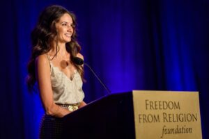 Alice Greczyn Instagram - Receiving the Freethought Heroine Award from @ffrf_official truly was the highlight of my 2022. Many have asked for a written version of my acceptance speech, “What Freethought Means to Me As a Former Fundamentalist.” (Yes, this is the one where I critique #cancelculture, sharing why I don’t think I would have ever left evangelical Christianity had I been a young adult today.) I’m pleased to say that it’s now on my Substack—and it’s free to read! 

👉🏼 Link in bio to my blog #Unaccountable 

“I observe fear and shame to be the most powerful inhibitors of freethought. Together, fear and shame arrest us from empathy, from curiosity, and from the pursuits of liberty and love that give our lives meaning. When we are afraid to think, for our thoughts might lead to the words and actions we are told are condemnable, we trap ourselves and each other in cycles of ever-increasing dogma and obedience. No one may question whether the dogma is sound or the obedience blind… Freedom of thought ultimately means freedom from fear and freedom from shame.” 

If my piece resonates, please share. Thank you. 🥰

#freethought #freedomfromreligion #FFRF #freefromshame #cancelcancelculture #goodwithoutgod #freethinker