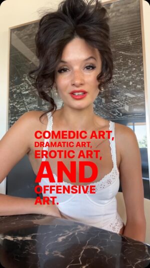Alice Greczyn Instagram - A defense of #offensiveart, because someone will always be offended by something. Your job as an #artist is to #create anyway. Always know your motives and take responsibility for the effect you wish to have — not the assumptions people will place on you. 🖤 

A #secularsermon for your Sunday, lol. 😌 Wrote this out in a caption a while back and it resonated with some while triggering others, so I’m experimenting with putting my voice and body language to some of my writings to see if there’s any difference in how my words land. Thanks for bearing with me! 🤍 

Respectful disagreement welcome as always! 
•
•
•
#art #artists #creatives #writers #poets #painters #filmmakers #comediens #photographers #sculptors #musicians #performanceart #warofart #overcomingresistance #offensive #cancelculture #followyourpassion #hatersgonnahate #betruetoyourself