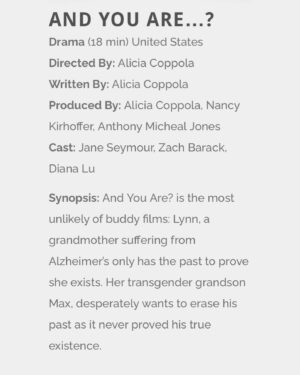 Alicia Coppola Instagram - May 1st, 2024 8 pm #OpeningNight And You Are…? will have its Los Angeles premiere at @thebhfilmfest!
Link to tickets in my bio!