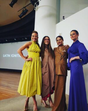 Alicia Menendez Instagram - Come for the Latino fashion (including @ethosconcept’s designs!), stay for @nathaliemolinanino’s super-connecting & @chefgraceramirez’s infectious enthusiasm for…well, everything (see last slide 💛👗) #latinignition2023