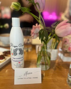 Alicia Menendez Instagram - Four years ago, I interviewed @julissa_prado for @latinatolatina. That episode was a personal favorite (and more importantly a listener favorite!) in part because @rizoscurls, the company Julissa founded and continues to fully-own, was so ahead of the curve on prioritizing clean ingredients, and centering culture and community as a brand value. (Also because Julissa’s hella smart, impossibly cool and so grounded in the people and place she comes from.) As I’ve said before, capturing people’s dreams when they are still just dreams and then getting to see them come to fruition is among my favorite parts of what I do. Today we celebrated #rizosatnordstrom, another step in what continues to be an inspiring journey. ✨