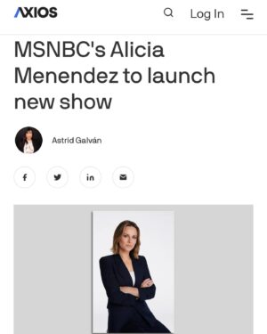 Alicia Menendez Instagram - See you Saturday 8amET with @symonedsanders & @chairman_steele ☀️☕️