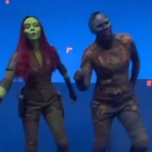 Alicia Vela-Bailey Instagram - Such an honor to be “blue” and green with you girl! What color is next? lol 😘 love you @zoesaldana 
💚  @karengillan and @aurelia_agel you guys are amazing! So many laughs and smiles getting to work on this project with some awesome peeps. 
🤗💚💙😘
#guardiansofthegalaxyvol3