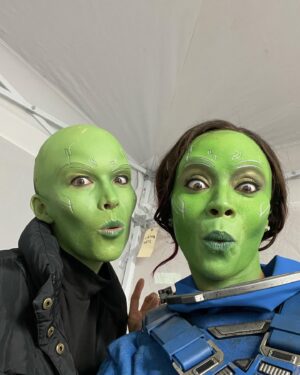 Alicia Vela-Bailey Instagram - Finally got the chance to see the new Guardians vol. 3! It was so much fun to work on! Brought back so many great memories with the epic team we had. Who was lead by the amazing @heidimoneymaker 🤩. Thank you girl for allowing me to be a part of such an awesome team! The cast and crew on this one was a lot of fun!  Thank you to all 🥰.