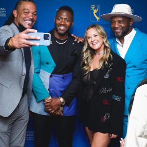 Alicia Zubikowski Instagram - Our 1st @thesportsemmys as a Pivot Family and the fellas looked sharp! 

Thank you to all our peers, colleagues and the Academy of Television for nominating us, recognizing our work and considering our platform one of the best in the industry. As a Podcast, to break into the world of television and receive the nomination for Outstanding Hosted Edited Series joining legendary shows like @hbo Real Sports and E60 is a honor we don’t take lightly. Being amongst so many talented creators and filmmakers last night was humbling yet motivating. A time was had & We are grateful. 

So grateful that we woke up super early today and got right back at it…back on our Pivot filming with compelling guests, having impactful conversations and continuing to create unique content- because in the end, we all have a story to tell. 

Special thanks to our A  team, we have the best people and hardest workers in our Pivot Family and we’re happy to share the night with a few of them. Anybody can Podcast, not everybody Pivot🎬

@realrclark @channingcrowder @fredtaylor @alicia 

#Accept #Adjust #MoveForward
