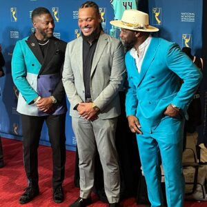 Alicia Zubikowski Instagram - Our 1st @thesportsemmys as a Pivot Family and the fellas looked sharp! 

Thank you to all our peers, colleagues and the Academy of Television for nominating us, recognizing our work and considering our platform one of the best in the industry. As a Podcast, to break into the world of television and receive the nomination for Outstanding Hosted Edited Series joining legendary shows like @hbo Real Sports and E60 is a honor we don’t take lightly. Being amongst so many talented creators and filmmakers last night was humbling yet motivating. A time was had & We are grateful. 

So grateful that we woke up super early today and got right back at it…back on our Pivot filming with compelling guests, having impactful conversations and continuing to create unique content- because in the end, we all have a story to tell. 

Special thanks to our A  team, we have the best people and hardest workers in our Pivot Family and we’re happy to share the night with a few of them. Anybody can Podcast, not everybody Pivot🎬

@realrclark @channingcrowder @fredtaylor @alicia 

#Accept #Adjust #MoveForward