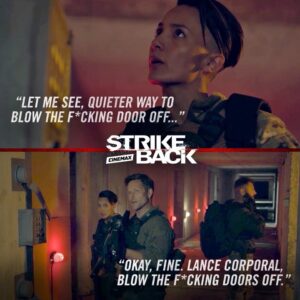 Alin Sumarwata Instagram - Ready for a super duper spoiler for tonight’s #strikeback ep @skytv ...⁣ ⁣⁣
He finally, bloody, gets it. ⁣
🧨  🚪 = 🔊💥⁣⁣
⁣⁣
#coltrane #gracienovin #wyatt ⁣⁣
#aquieterway #soundofsilence #strikeback #finalepisode #forcemajeure