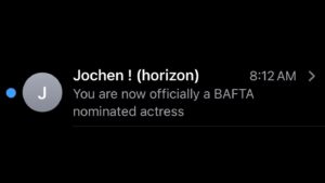 Alison Jaye Horowitz Instagram - WHATTTTTTTTTT DOGG ‼️‼️‼️‼️‼️I have a million things to say and feelings are bursting out of every crevice of my body /// but for now ill run around and continue to sweat and explode /// Thank you endlessly @bafta for this nomination and to my team at @guerrillagames for giving me the chance to bring Alva to life. 🤍Alva forever 🤍🏹🏹🏹🏹🏹🏹🏹🏹🏹🏹🤍🤍🤍🤍🤍🤍🤍🤍🤍LETSSS GO BABBBBBYYYYYYY ❣️