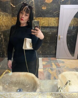 Alison Law Instagram - Mirror selfie 🤳  #mirrorselfie #essex #turkishfood #lbd #lovemoschino