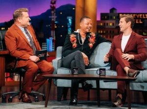 Allen Leech Instagram - Thanks for having me on the @latelateshow had a great time with @theterrencehoward and @j_corden !! Love the @boss suit and trainers 🙏
@millermode knocking it out of the park as per usual 🙌 
Hairyface by @timduenashair