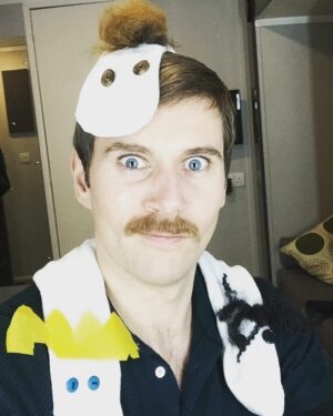 Allen Leech Instagram - When I was on the set of @bohemianrhapsodymovie without the boys. I made sock puppets of them, because I missed them so much! @benhardy1 @joe_mazzello @mrgwilymlee 
#iwashelpedbythefollowing @alicespeak @yanikawaters