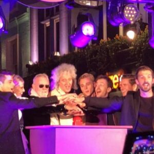 Allen Leech Instagram - Very privileged to be on stage to turn on the #bohemianrhapsody lights on iconic Carnaby St @carnabylondon @bohemianrhapsodymovie @dsquared2