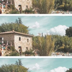 Allie Gonino Instagram - It’s not so easy to get to Saturnia, a small village in the middle of Toscana. Surrounded by rolling hills, olive tree farms, and vineyards nestled in deep valleys, is Le Cascade Di Saturnia. This is a sulfuric thermal spring where the water is as warm as a bath, and contains so many essential minerals. If you look behind me in the second photo, you can see the waterfalls that flow into the pools. I sat in meditation for nearly 40 minutes under one of the high pressure areas and allowed myself to just receive a deep, cathartic massage from Mother Nature. I can’t remember the last time I felt so relaxed and nurtured. Traversing the pools full of people takes a bit of balance and mindfulness, but once you’re in, you’re in. This moment was definitely worth the trip.
