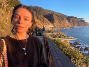 Ally Pankiw Instagram - some people think the new year happened on Jan 1 but they are mistaken and it actually happened just last week in the woods in big sur 🌊🌲🖊❄️