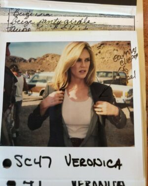 Ally Walker Instagram - Found another continuity and wardrobe Polaroid from #universalsoldier! 

#veronicaroberts #jcvd #jeanclaudevandamme #bts #polaroid