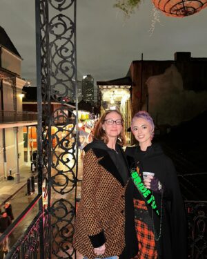 Alondra Excene Shields Instagram - My “Boo-chelorette” in New Orleans 🦇
My heart is so full after spending last week with all of these amazing women in one of my favorite cities! Everyone got along so well and it was truly magical! We started the trip with a night in at our mini mansion, taking advantage of our heated pool. 1st day we went and visited our Vampire Queen Anne Rice. We drank red wine and left some as an offering. 🧛🏻‍♀️🩸 We did a ghost tour, then raged our faces off at The Dungeon Bar! They don’t allow photos which is probably a good thing 😂 
Having my Mom there with Me was so special. I’ve been wanting her to go to NOLA with Me since the first time I went. I’d have no love for vampires or Anne Rice if it wasn’t for Her 🖤🧛🏻‍♀️
I’ll never forget this trip. I’ll never forget how these women showed up for Me and made me feel so special. I’m truly the luckiest girl in the world. 
Huge thank you to my Wife & Maid of Honor @witch.book_ for wrangling everyone & getting the cutest decorations! 
I love you all so much and can’t wait for the wedding in a few weeks!!
We’ll always have New Orleans 🖤🦇
Most of my clothes and accessories are from @foxbloodshop 
•
•
•
•
•
•
#nola #neworleans #bacheloretteparty #boochelorette #thiswitchisgettinghitched #annerice #annericegrave #foxblood #babeswhowearblack