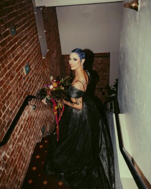 Alondra Excene Shields Instagram - ✨33✨
In my wifey era! 💍🎂
A month ago I married my favorite person @evilmrq , and what better day to post some wedding photos than my birthday! 
🖤More to come 🖤
📸 @sk8orjuan 
Makeup @jennifercorona 
Hair @todays_project 
Dress by @rachelleappelle using @lumisonata_official 
Jewelry @hannahh.frost 
Flowers @deathbyflowers 
•
•
•
•
•
#33 #33birthday #bride #weddingday #draqinlove #wifeyera #theyosttheater